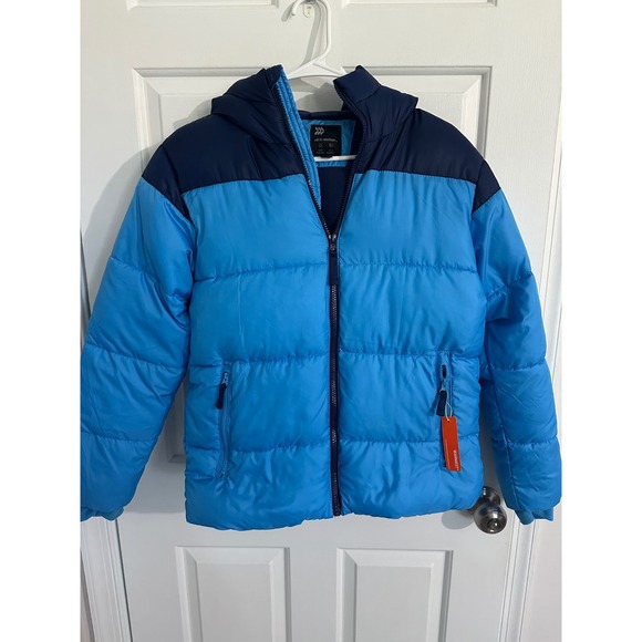 All in Motion Kids Puffer Jacket Blue Navy Warmest Water Wind Resistant Size L - Picture 1 of 10